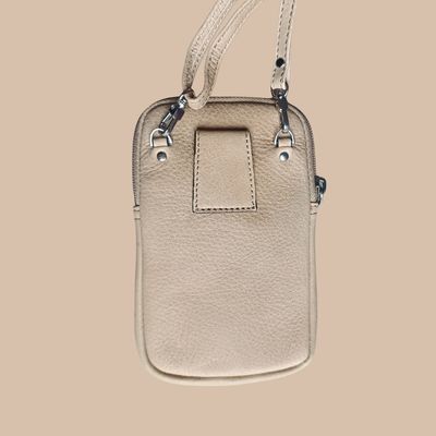 pochette téléphone en cuir de vachette véritable