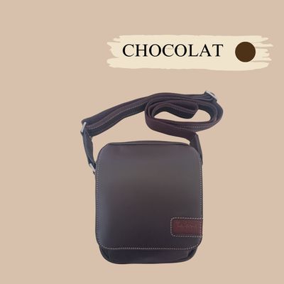 Petite sacoche homme cuir de vachette sauvage