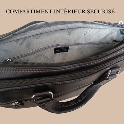 Sacoche ordinateur cuir de vachette véritable