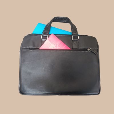 Sacoche ordinateur cuir de vachette véritable