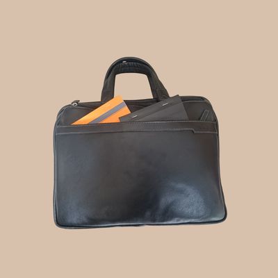 Sacoche ordinateur cuir de vachette véritable