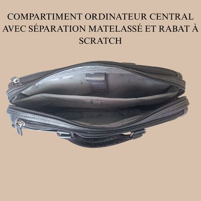 Sacoche ordinateur cuir de vachette véritable