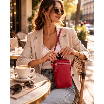 sac bandoulière femme tendance en cuir de vachette