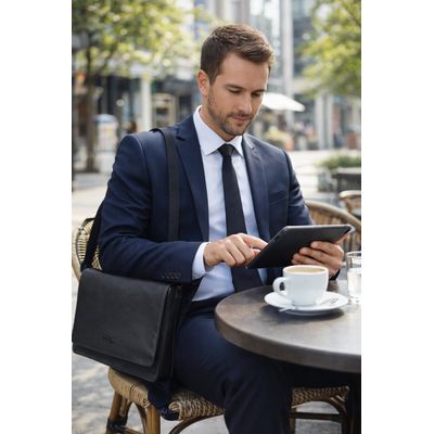 BESACE POUR HOMME EN CUIR DE VACHETTE GRAINÉ