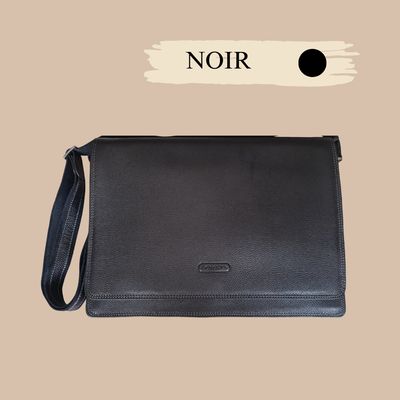 BESACE POUR HOMME EN CUIR DE VACHETTE GRAINÉ