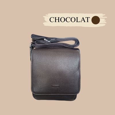 SACOCHE BANDOULIÈRE HOMME CUIR DE VACHETTE GRAINÉ