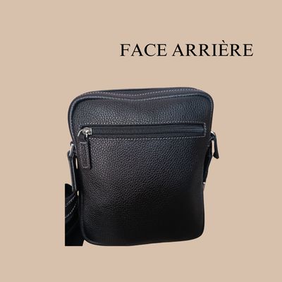 SACOCHE BANDOULIÈRE HOMME CUIR DE VACHETTE GRAINÉ