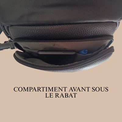 SACOCHE BANDOULIÈRE HOMME CUIR DE VACHETTE GRAINÉ