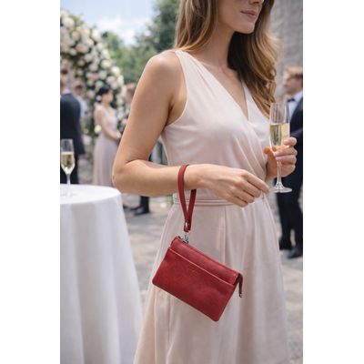 Pochette bandoulière femme en cuir de vachette