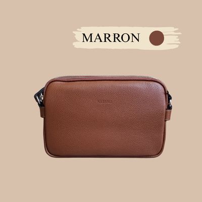 Sac bandoulière femme en cuir de vachette pleine fleur