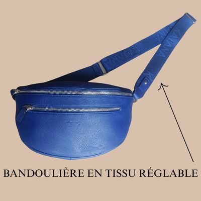 Sac banane en cuir grainé