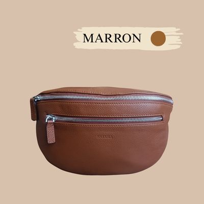 SAC BANANE EN CUIR DE VACHETTE PLEINE FLEUR