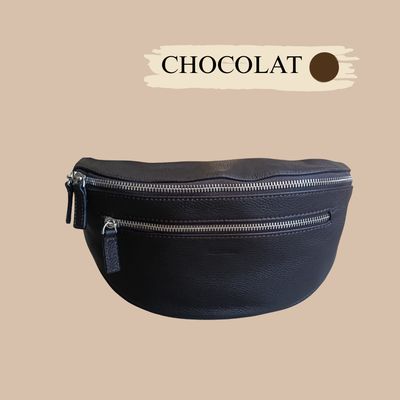 SAC BANANE EN CUIR DE VACHETTE PLEINE FLEUR