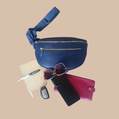 Sac banane en cuir grainé