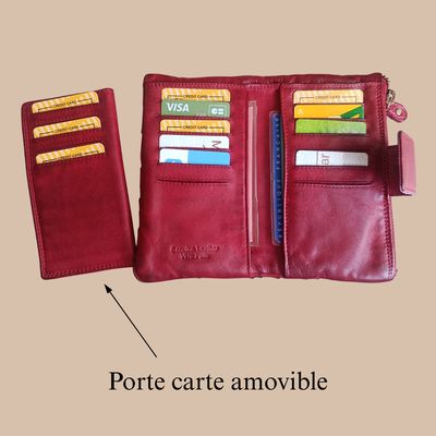 Portefeuille original femme en cuir de vachette tresséPortefeuille original femme en cuir de vachette tressé