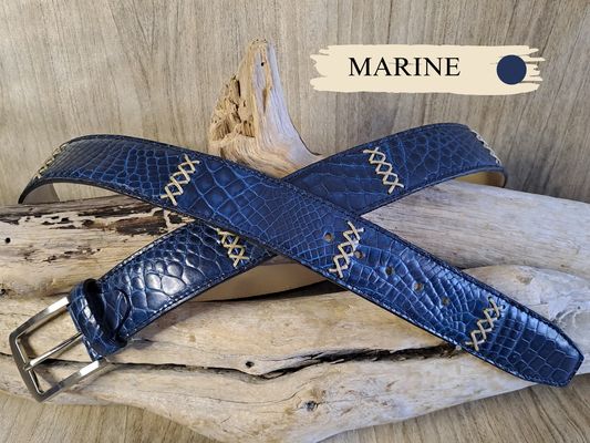 ceinture crocodile en cuir véritable