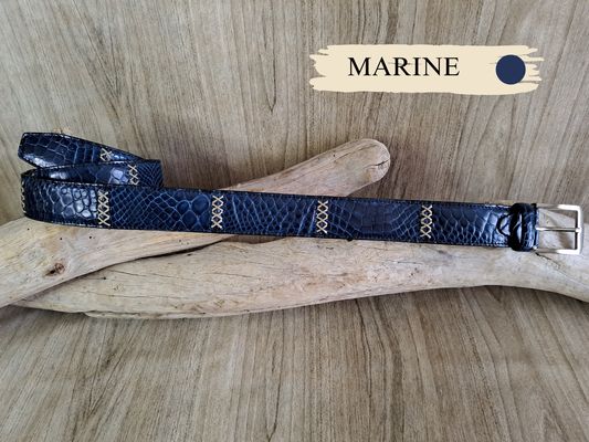 ceinture crocodile en cuir véritable