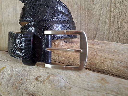 ceinture crocodile en cuir véritable