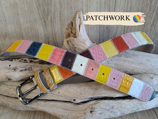 ceinture crocodile en cuir véritable