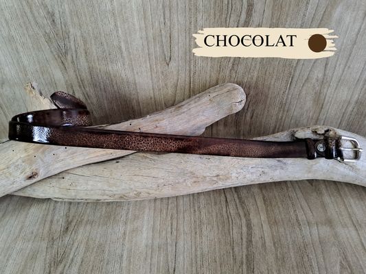 Ceinture femme fantaisie en cuir de vachette véritable