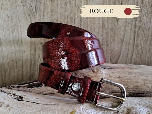 Ceinture femme fantaisie en cuir de vachette véritable