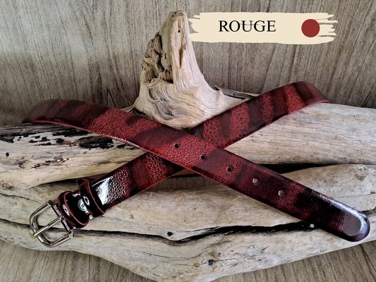 Ceinture femme fantaisie en cuir de vachette véritable