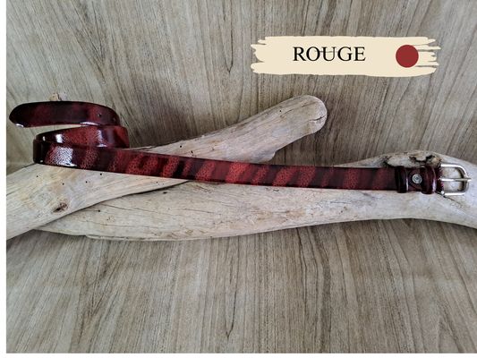 Ceinture femme fantaisie en cuir de vachette véritable