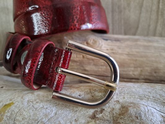Ceinture femme fantaisie en cuir de vachette véritable