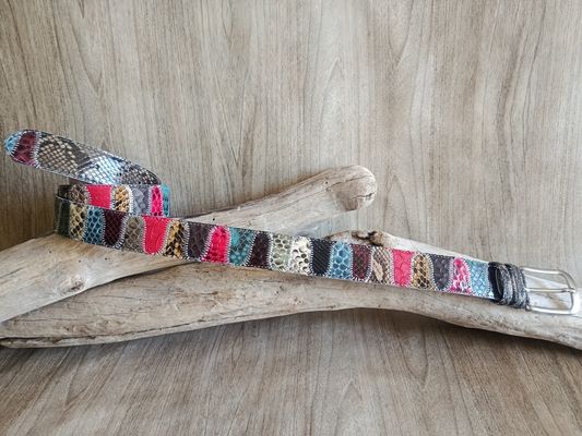 Ceinture luxe en cuir de python véritable