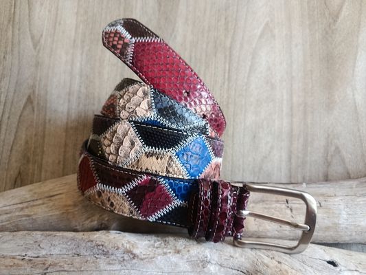 Ceinture luxe en cuir de python véritable