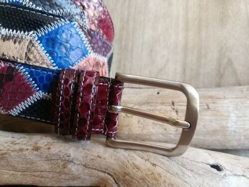Ceinture luxe en cuir de python véritable
