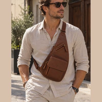 Petite sacoche cuir homme